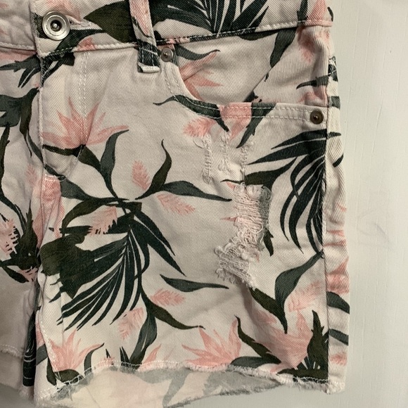 Time and Tru distressed shorts Sz 4, pink flowers - Picture 3 of 6